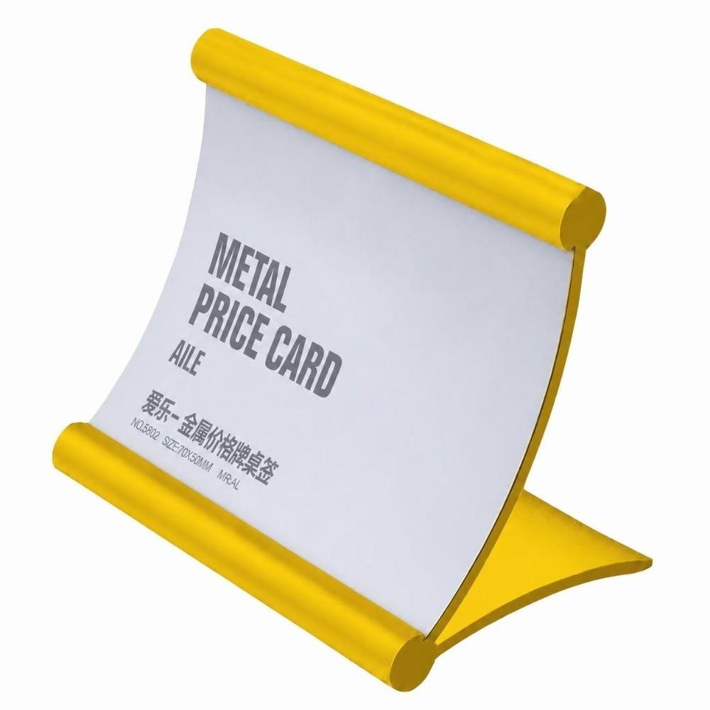 Aluminum Alloy Desktop Price Tag Stand Pull-out Label Display Stand Table Sign Holder Restaurant