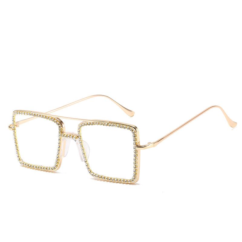 2020 Popular Women'S Handmade Rhinestone Flat Glasses, Metal Glasses, Quality Retro Sunglasses