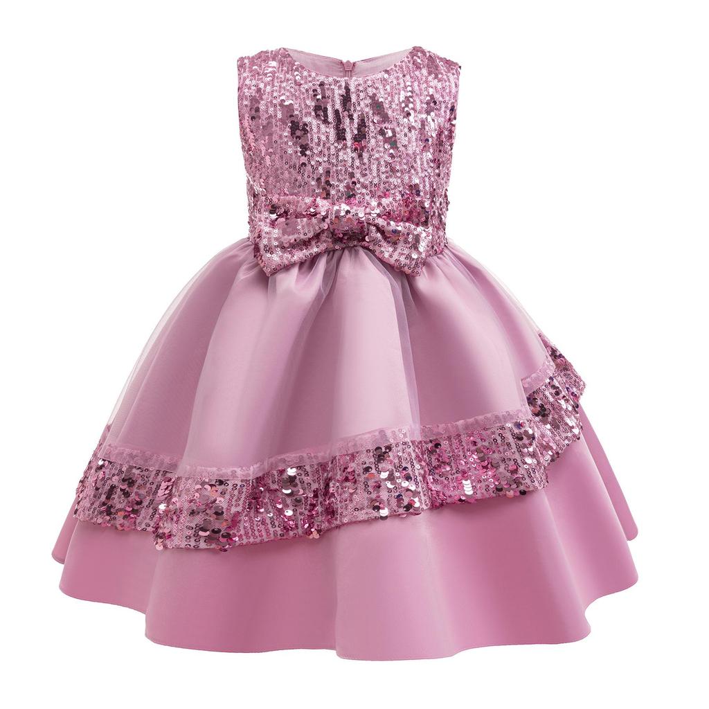 Girls' Holiday Sequined Princess Dress for Parties and Performances