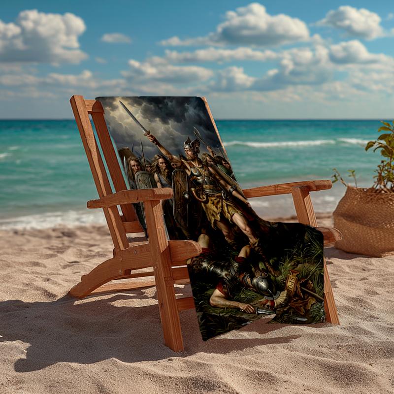 Ultra-Soft Beach Towel with Heroes of Gaul Theme,Ideal for Pool - Camping, Diving - Perfect Travel Essential, Vibrant Beach Towel.