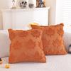 Autumn Pillow Cover Plush Faux Fur Pillowcase with 3D Leaf Art Farmhouse Bohemian Style Invisible Zipper Pillow Case