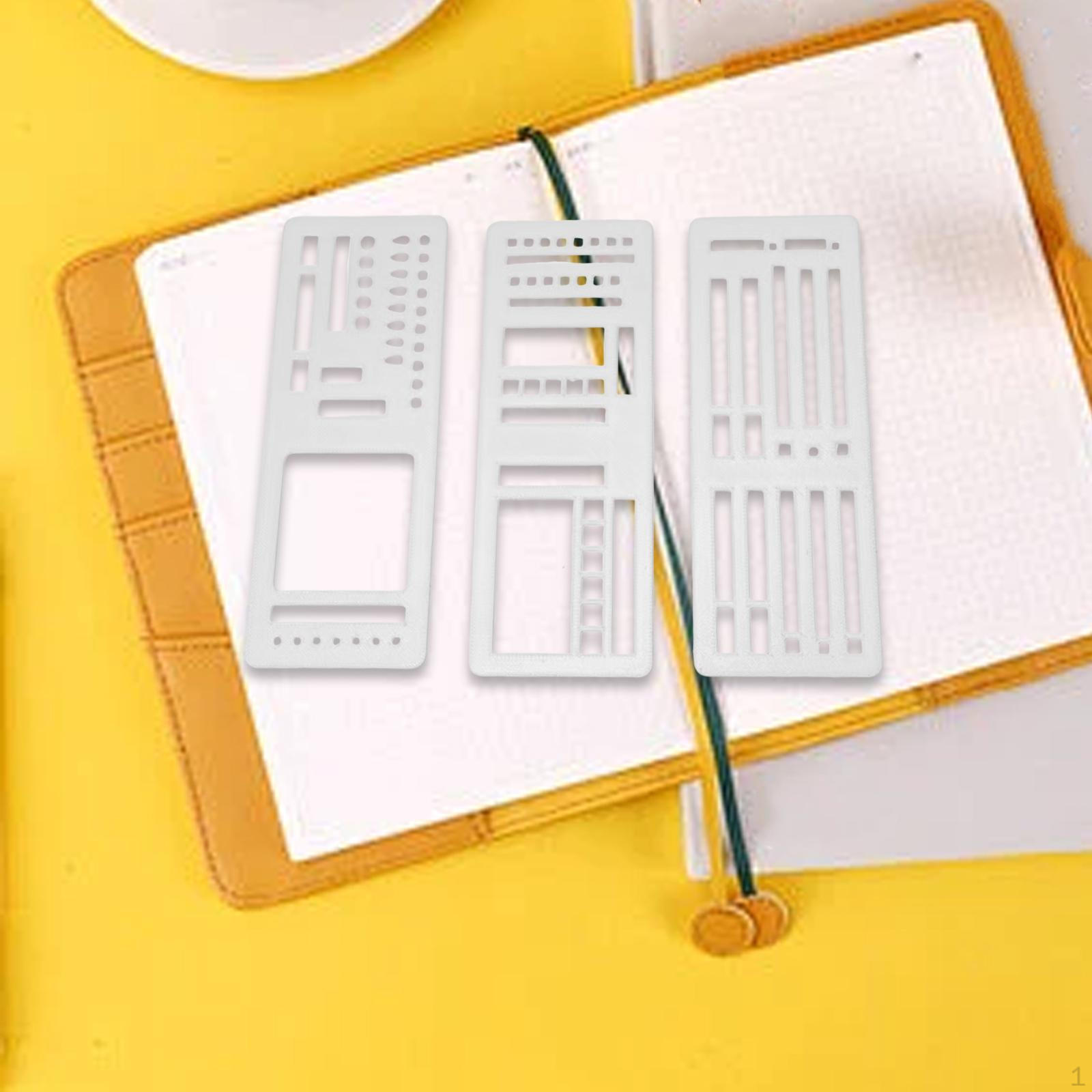 

3 шт. Журнальные трафареты Ручной работы Штампы для планировщика Списки Дневник Блокнот Рисование Поделки DIY Многоразовые Style B