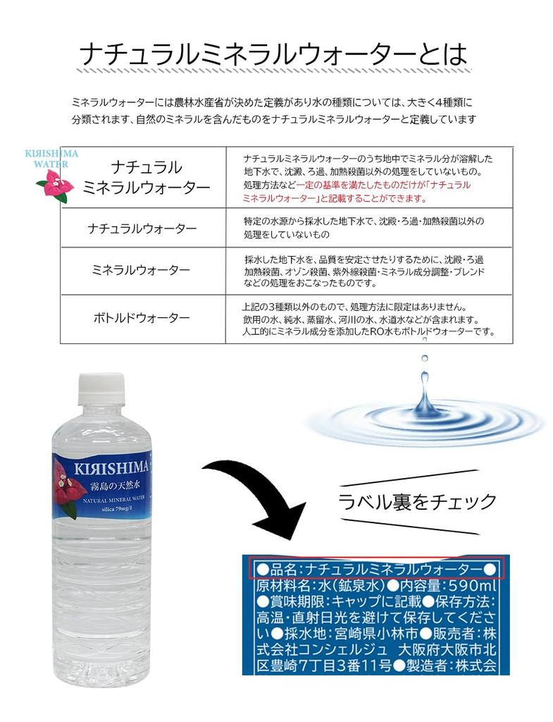 Silica water Kirishima natural water 590ml x 24 bottles natural mineral water from the Kirishima mountains (1 box) Additive-free (24 bottles)