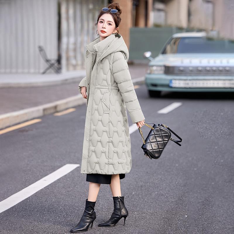 Winter waist thin long sleeves removable cotton-padded clothes women's winter long over the knee super thick women's cotton-padded clothes jacket cott