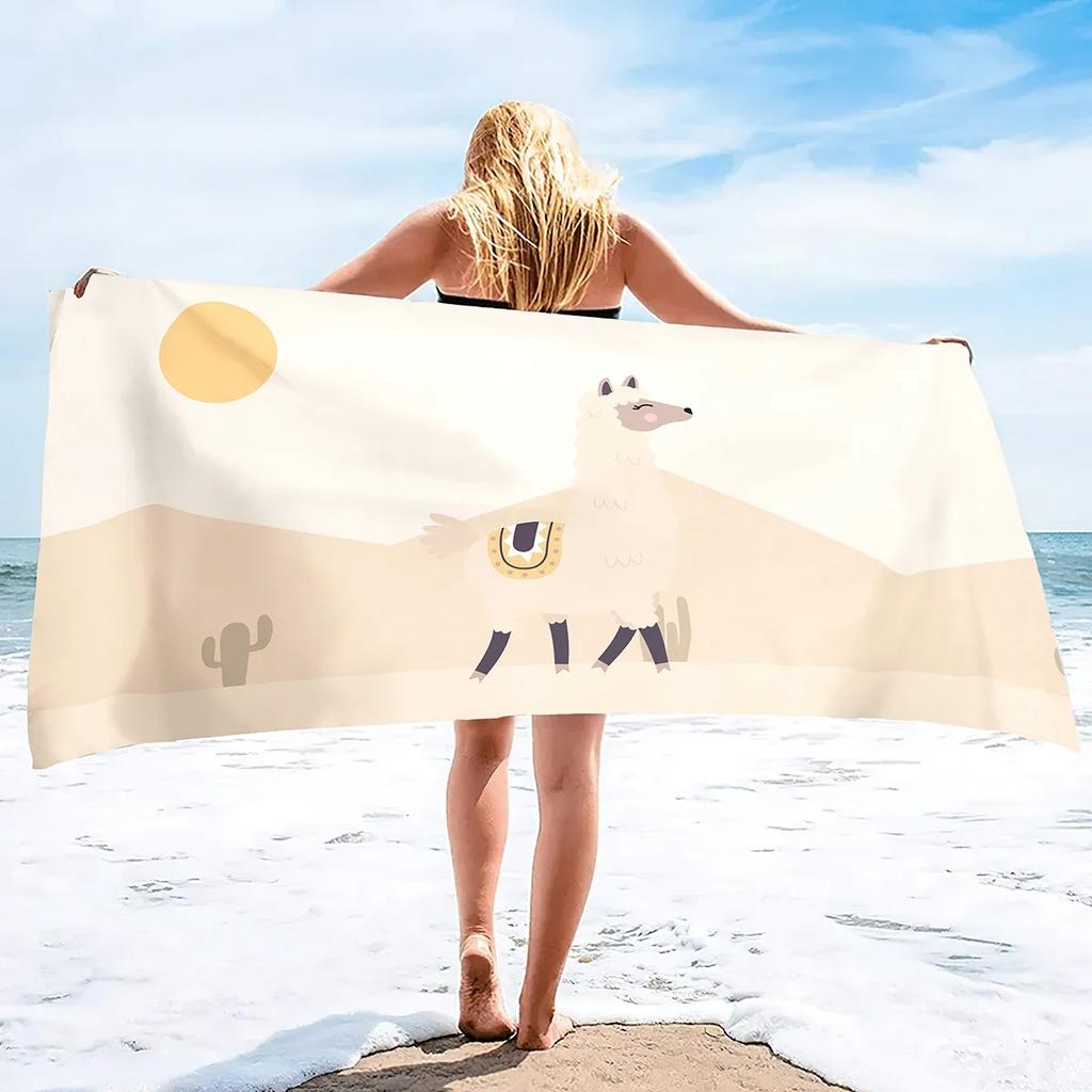 Alpaka Übergroßes Mikrofaser Pool Sandfest Strandtuch Schnell Schnell Trocknend Sandfrei Proof Handtuch Extra Groß Reise Decke Für Kinder