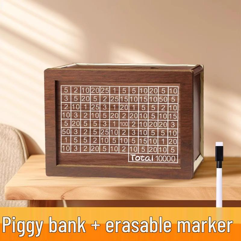 

High-End Wooden Piggy Bank: New 2025 Model, Perfect Birthday Gift for Men & Women - Savings Only