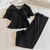 Women's Summer Modal Pajama Set with Chest Pad - Short Sleeve, Lightweight, for Spring and Autumn