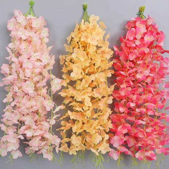 10Pcs Artificial Wisteria Vine Indoor Outdoor Wall Hanging Fake Flower Garland Home Wedding Party Festival Simulated Floral Decoration