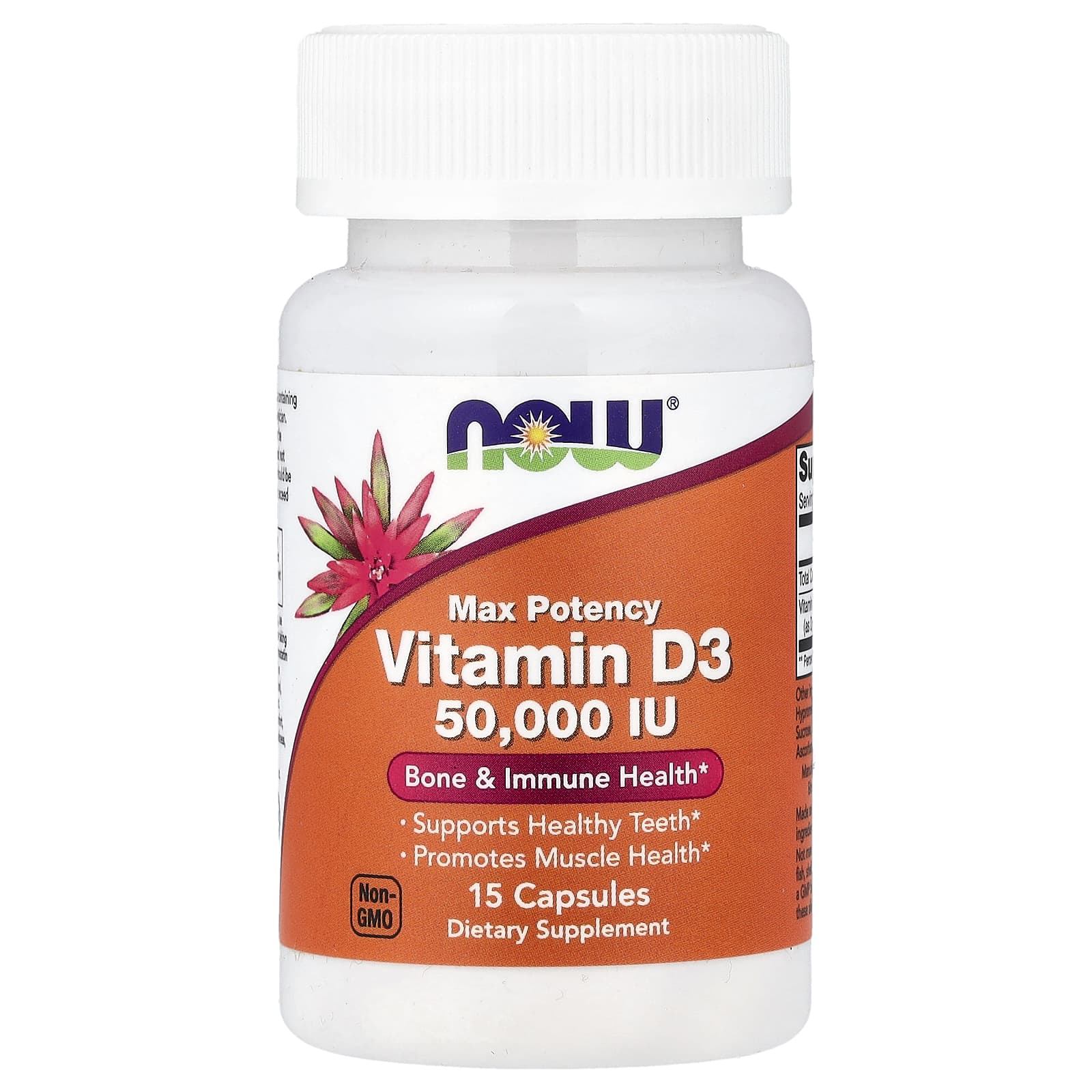

NOW Foods, Vitamin D3, Max Strength, 50,000 IU, 15 Capsules