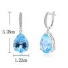 Eleganter Silberohrring mit baumelndem Verschluss für Frauen und Mädchen, natürliche, riesige Birnenform, himmelblauer Topas, feiner Schmuck, Partys, Geburtstagsgeschenk
