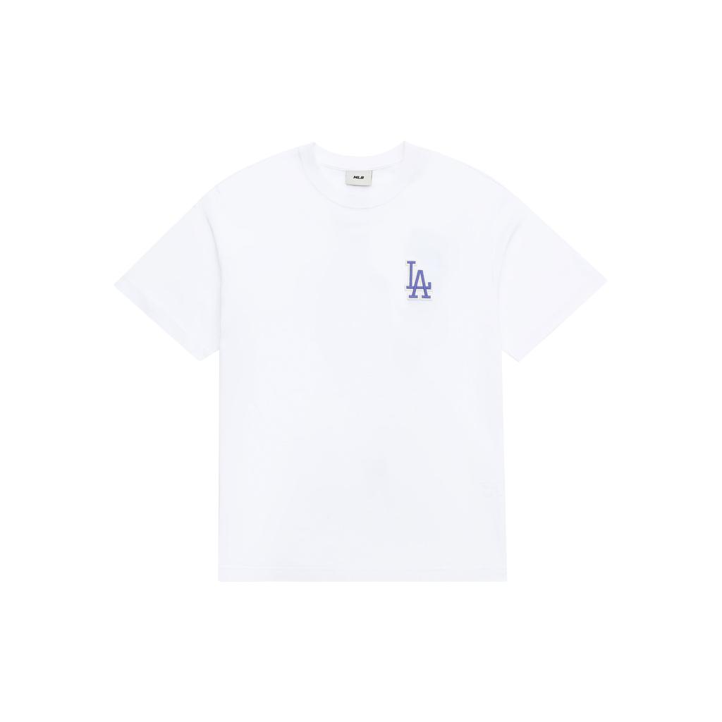 MLB Los Angeles Dodgers Cashew Flower Logo Print Vintage Short Sleeve T-Shirt Unisex Tops White 3ATSI0333-07WHS