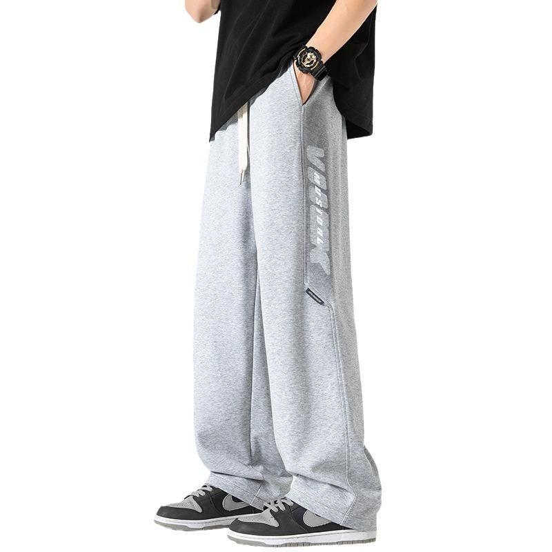 Spring and autumn new sweatpants men's fashion loose and versatile solid color sports wide-leg pants casual and comfortable trousers