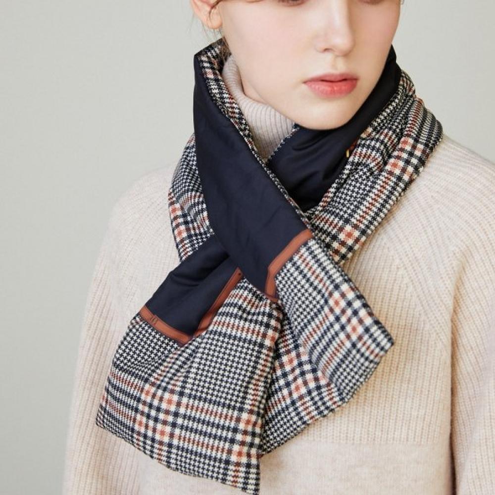 DakS Women S Black Check contraSt Padding Muffler Dbmu4f958bk Single option