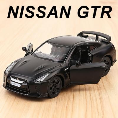 1/36 NISSAN GTR Toys Model Car Diecast Alloy Vehicles Doors Opened Metal Body Rubber Tires Pull Back Toy Birthday Gifts for Kids