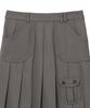 Hanahi Low Pocket Pleated Skirt Gray