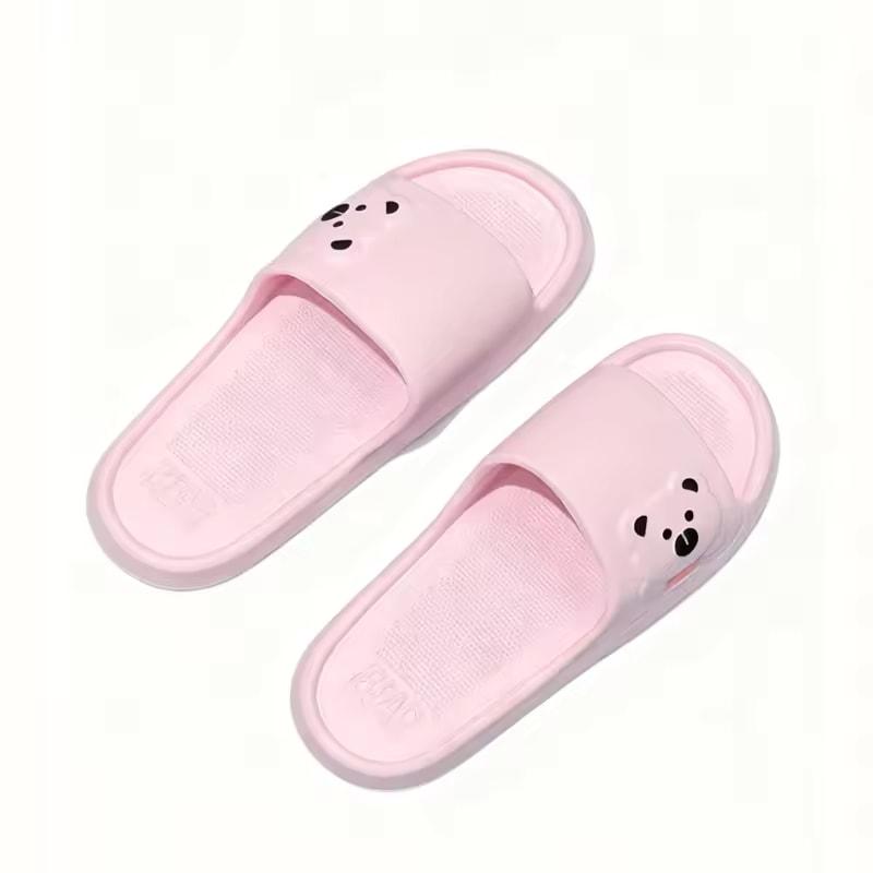 Летние женские домашние тапочки с мультяшным мишкой, легкие, мягкие, из ЭВА, для дома, ванной, нескользящие 36-37 розовый