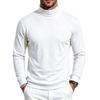 Lässiges Herren-Basis-T-Shirt mit hohem Kragen, langen Ärmeln, figurbetont und einfarbig, Größe S