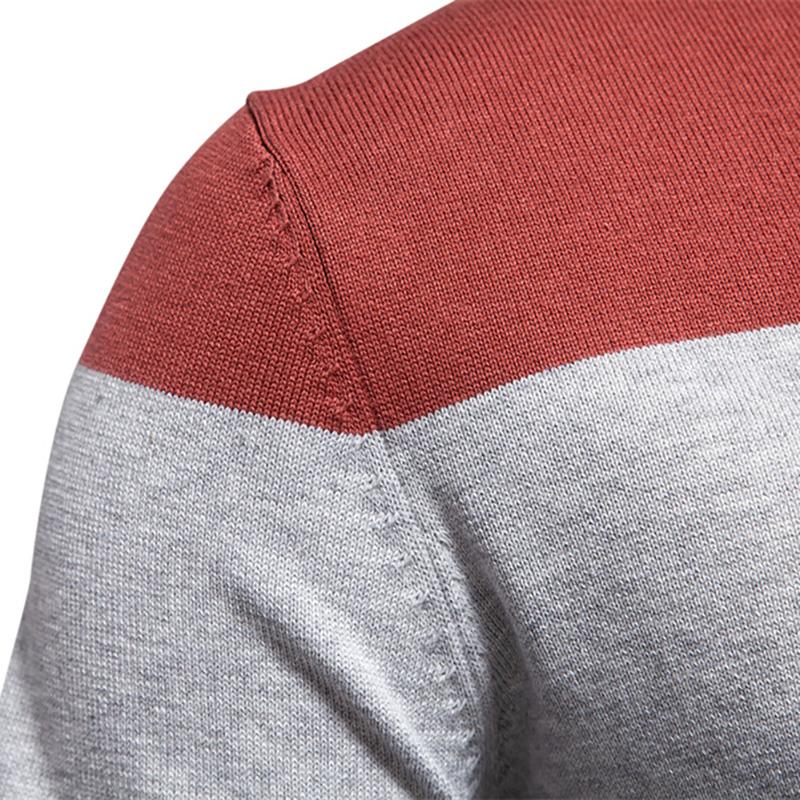 Gant Autumn Embroidery New Men's Long Sleeved Polo Collar Sweater Slim Fit Lapel Striped Patchwork Knit Sweater