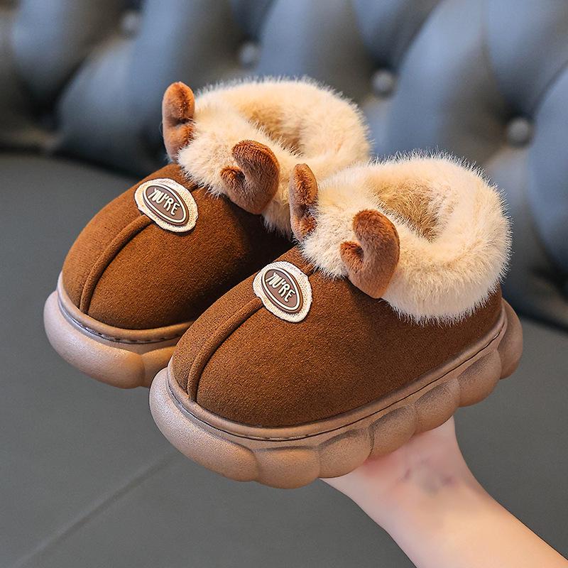 2025 Winter Children's Cartoon Cotton Slippers: Cute, Warm, Non-Slip, Waterproof for Boys and Girls Ages 1-9.