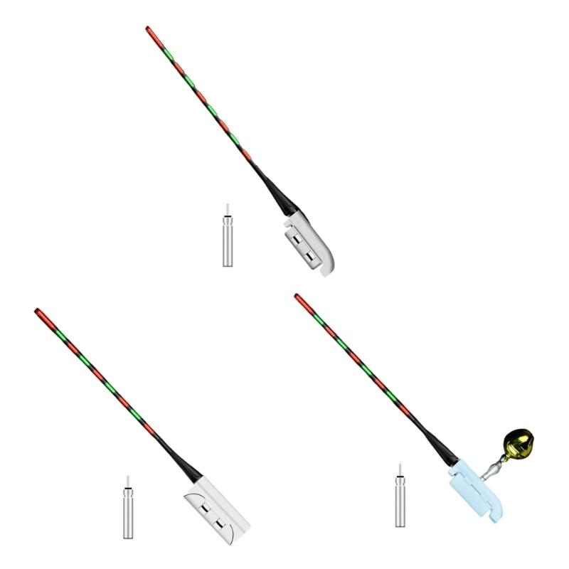 Indicatore di abboccata da pesca Luce LED Rimovibile Clip sulla Punta della Canna Bastoncino Luminoso Impermeabile LED Luce per Punta di Canna da Pesca Notturna