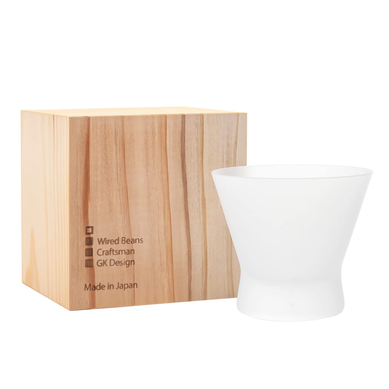 

Wired Beans Eternal Rocks Glass, 300ml, Frosted, in a Japanese Cedar Box