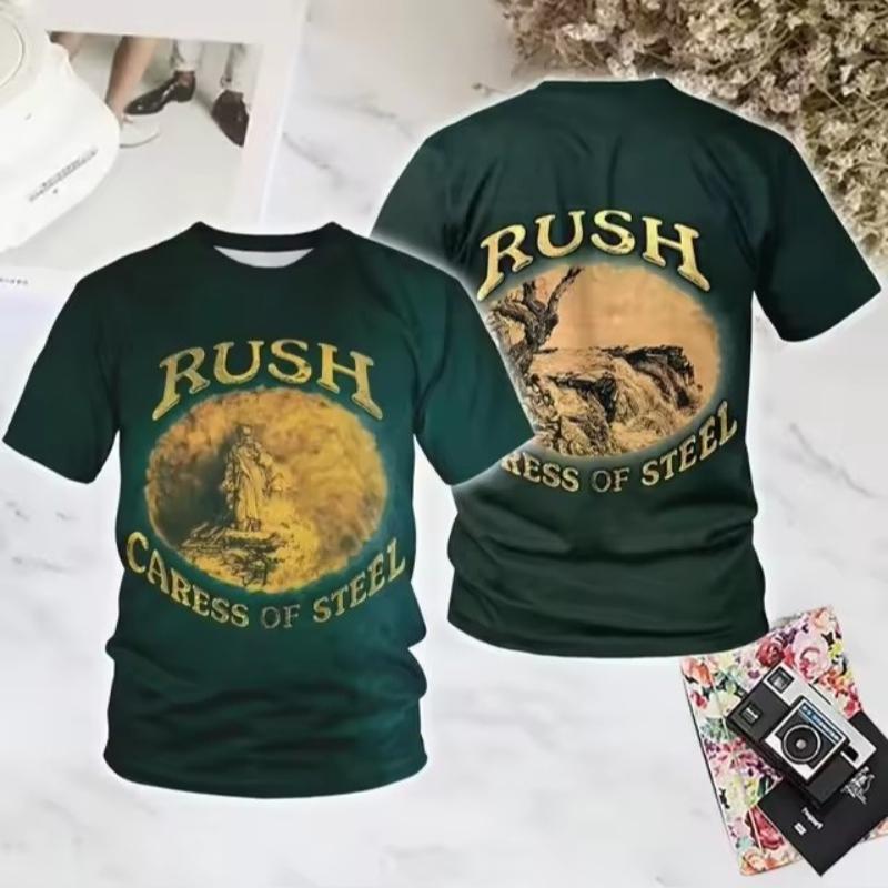 Popular Rock Rush 3D Print T-shirts Summer New Men Women Hip Hop Trend Short Sleeve TShirt Street Loose Casual Oversized Y2k Top