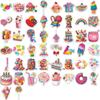 50PCS Cute Candy Dessert Creative Waterproof Stickers for DIY Notebooks, Journals, and Suitcases.
