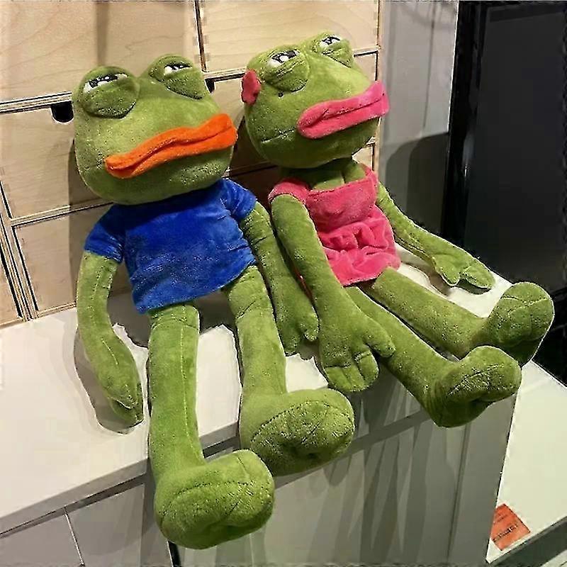 45cm Sad Frog Plush Toy Soft Stuffed Pillow Expression Pepe The Sad Frog Animal Plush Doll Birthday GIfts For Kids 2025