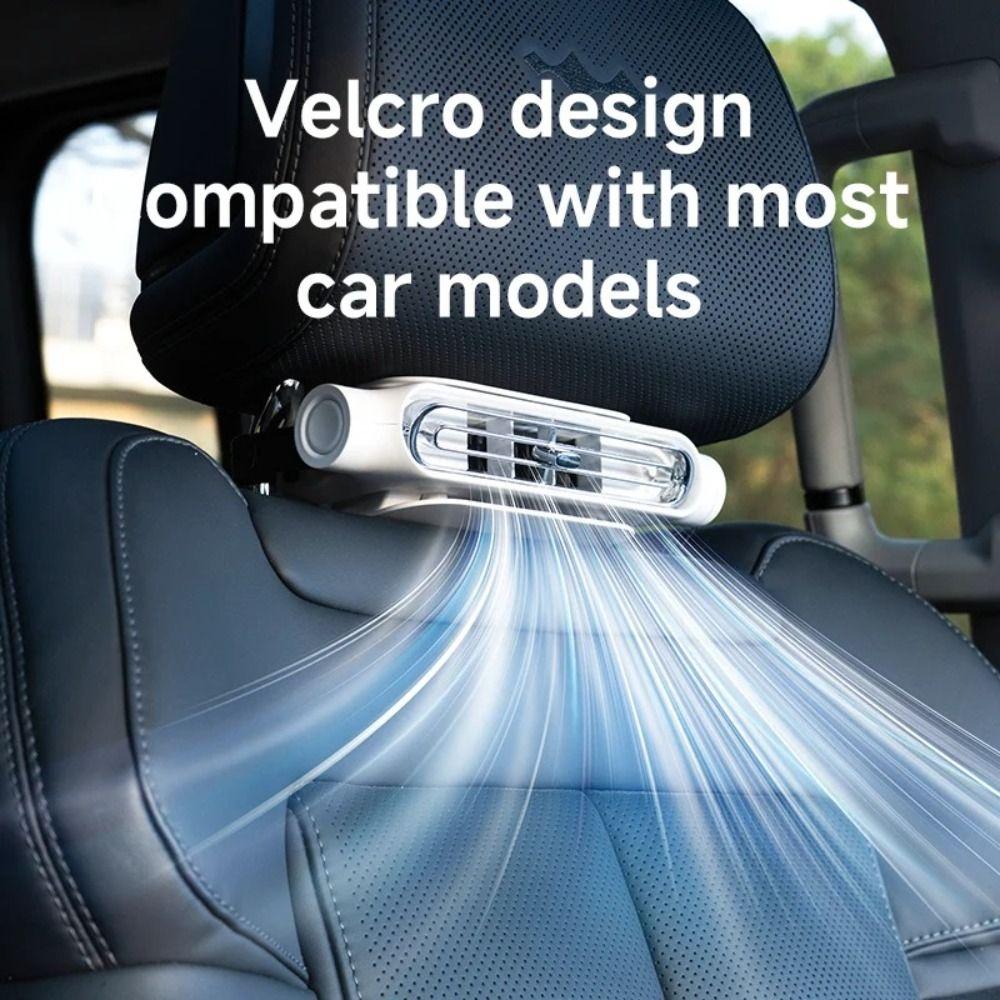 Safe Structure Bladeless Car Fan Portable Design Automobile Cooling Fan Headrest Fan Road Trips