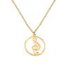 Cazador 2026 Trend Hollow Music Note Pendant Necklace for Women Round Love Neck Chain Stainless Steel Jewelry Birthday Gift