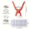50 Sets, Snap Button Kit With Hand Pressure Pliers 1 Clear Box, Metal Snaps For Sewing, Sewing Snaps For DIY Crafts Clothes Hats Bags, Sewing Supplies