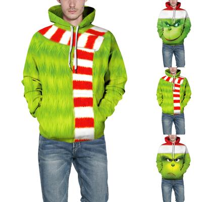 Noel Moda Baskılı Bol Erkek ve Kadın İnce Kapüşonlu Kazak