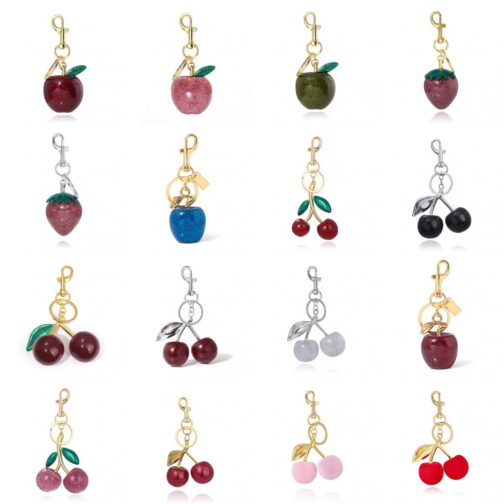 Tree Resin Cherry Keychain For Women Gifts With Creative Car Decorals And Fashion Style