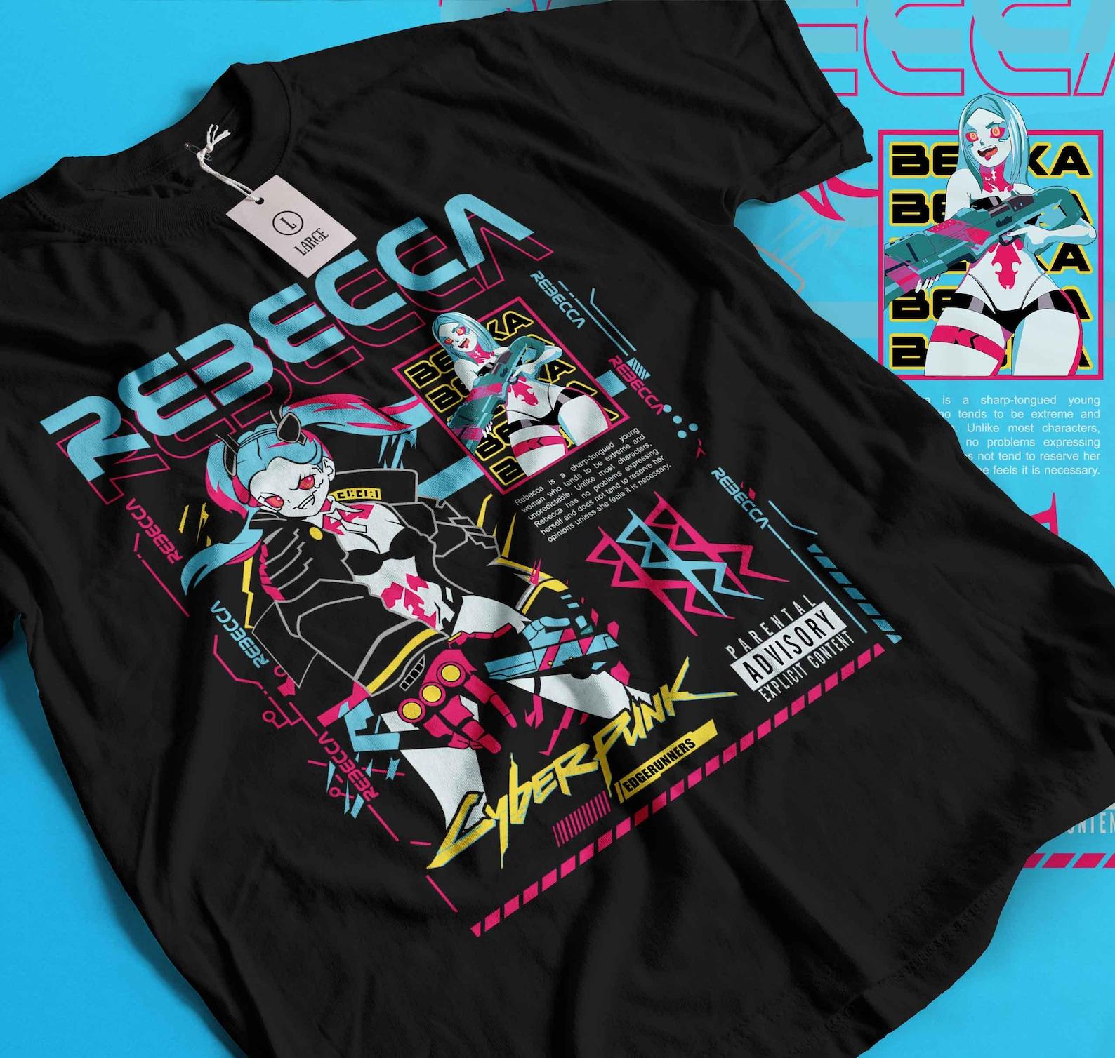 Cyberpunk Edgerunners T-shirt, Edge runners DAVID & LUCY neon shirt, Cyberpunk Edgerunners Rebecca, Cyberpunk Shirt, Cyberpunk Edgerunner 01 4XL