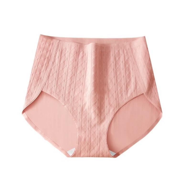 LANSWE Women's High-Waist Antibacterial Jacquard Cotton Briefs (3-Pack)