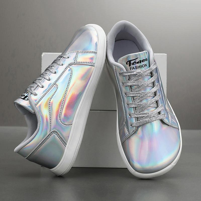 TUINANLE Damen Silber Flache Freizeit-Sneaker Neue Bequeme Leichte Wanderschuhe für Draußen und den Täglichen Einkauf