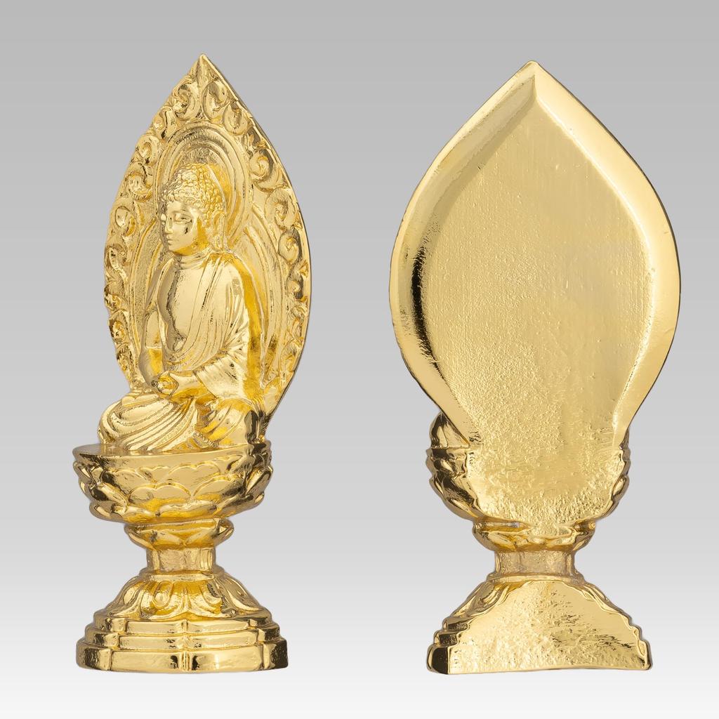 Buddha-Statue Shaka Nyorai sitzende Statue Gold mit PC Zushi Rinzai Tendai Takaoka Bronzeware pcZ (reines vergoldet) _ „Soto-Sekte, Sekte, Sekte“ (Shakanyorai