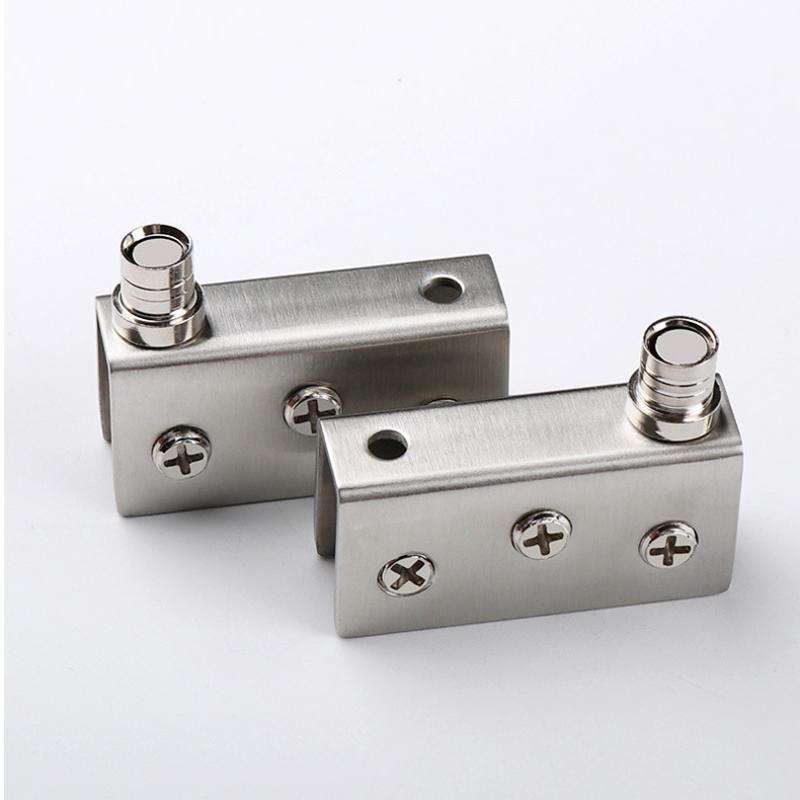 2ks Skleněný čepový pant Osa otáčení Nerezová ocel Dvířka vinotéky Otočné panty Svorka Klip Hřídel Skrytý pant Kování