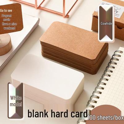 Cartoncini con Parole Fai da Te in Carta Kraft: Cartoncini Bianchi Rigidi per Appunti, Messaggi e Cartoline. Perfetto per Studenti e Insegnanti.