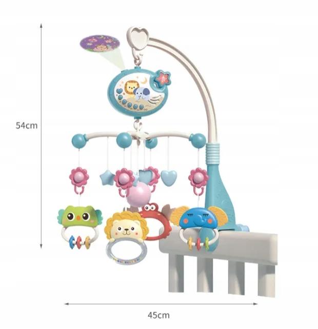 Blue Crib Mobile with Music Projector, Remote Control, Music Box