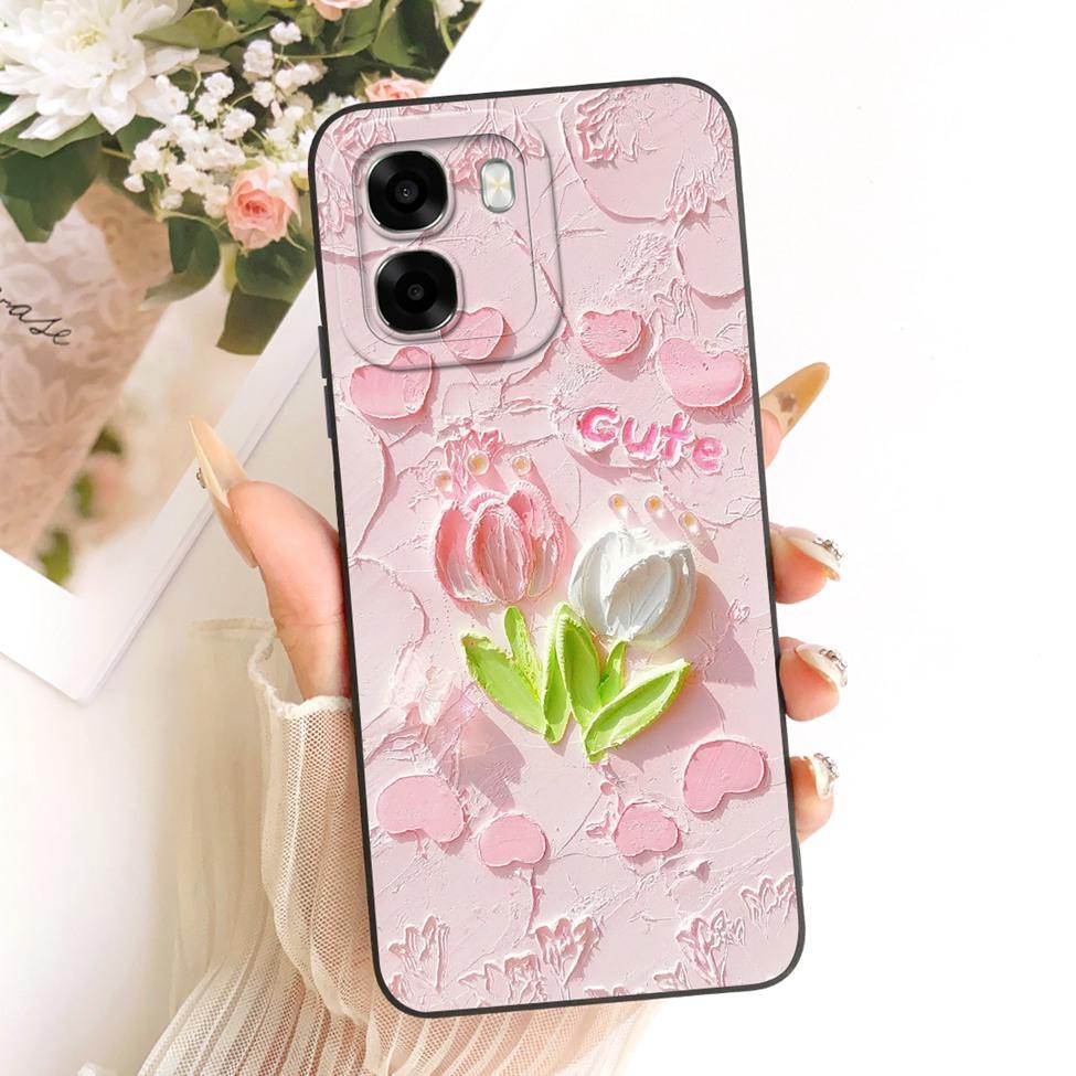 For Oppo A6x 4G CPH2819 5G CPH2783 Phone Case For Oppo A6x Cover Cute Kawaii Luxury Fashion Flowers Cool Painted Silicone Casing