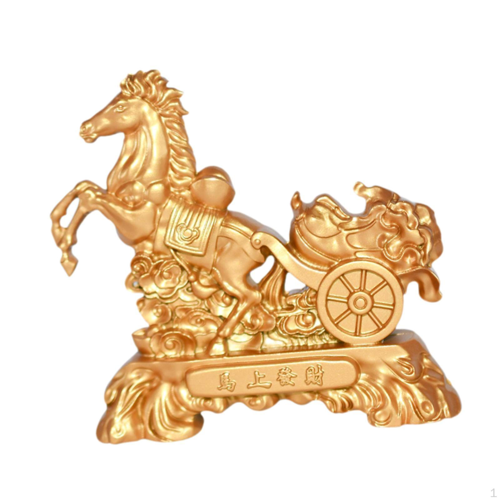 

Horse Statue Feng Shui Figurine Birthday Gift Ornament Business Animal Sculpture Desk Figure for