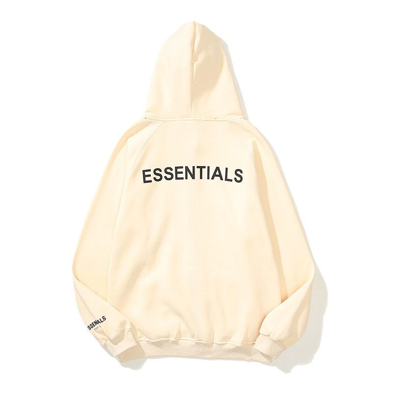Essentials Hooded Zip-Up Sweatshirt Mens Oversized Cotton Pullover With Front Pocket Casual Streetwear
