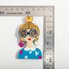 New Cute Girl Figure Acrylic Brooches for Women Spliced Handmade Glasses Lady Badge Lapel Pins Jewelry Clothing Accessories Gift