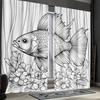 Animal Print Curtains Floral Fish Marine Life Design Kitchen Dcor Curtain Polyester Ideal For Window