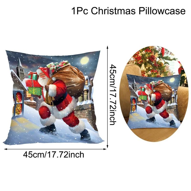 Christmas Cushion Cover Santa Decorative Throw Pillow Case Christmas Decorations For Home Navidad Natal Gifts New Year