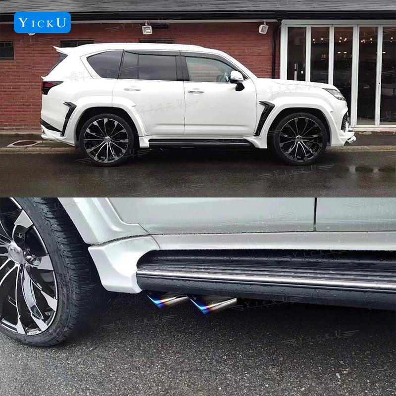 Lexus LX600 Widebody Kit: Front Lip, Rear Diffuser, Fender Flares, Rear Spoiler, Top Spoiler, Wind Deflectors, and WD Small Body Kit.