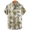 Men's casual shirt plant printed summer clothing Hawaiian short sleeved 2026 medieval vintage beach vacation top