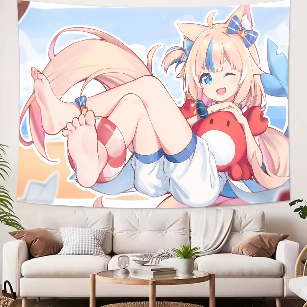 Virtual Artists Kawaii Hot Sameko Saba Tapestry Popular Room Decoration Wall Tapestry Art Room Home Decor Wall Art Decor