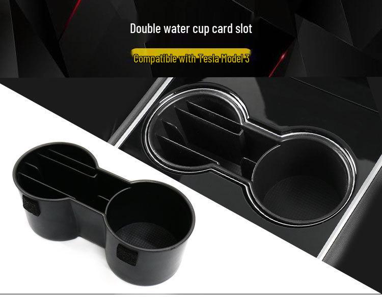 Tesla Model 3 Upgraded Cup Holder Card Slot Storage Accessories